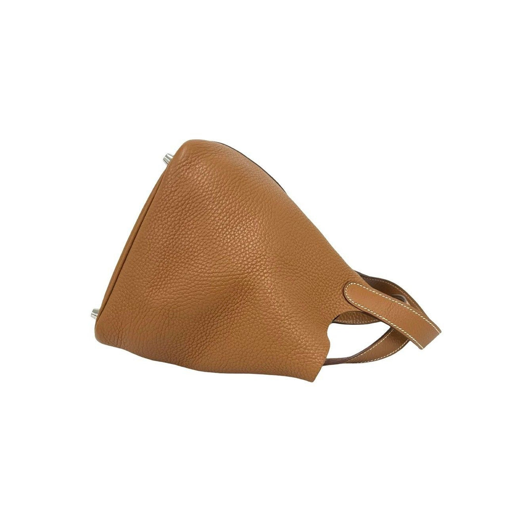 Hermes Picotin Lock PM Taurillon Clemence Leather Handbag Gold — view 6