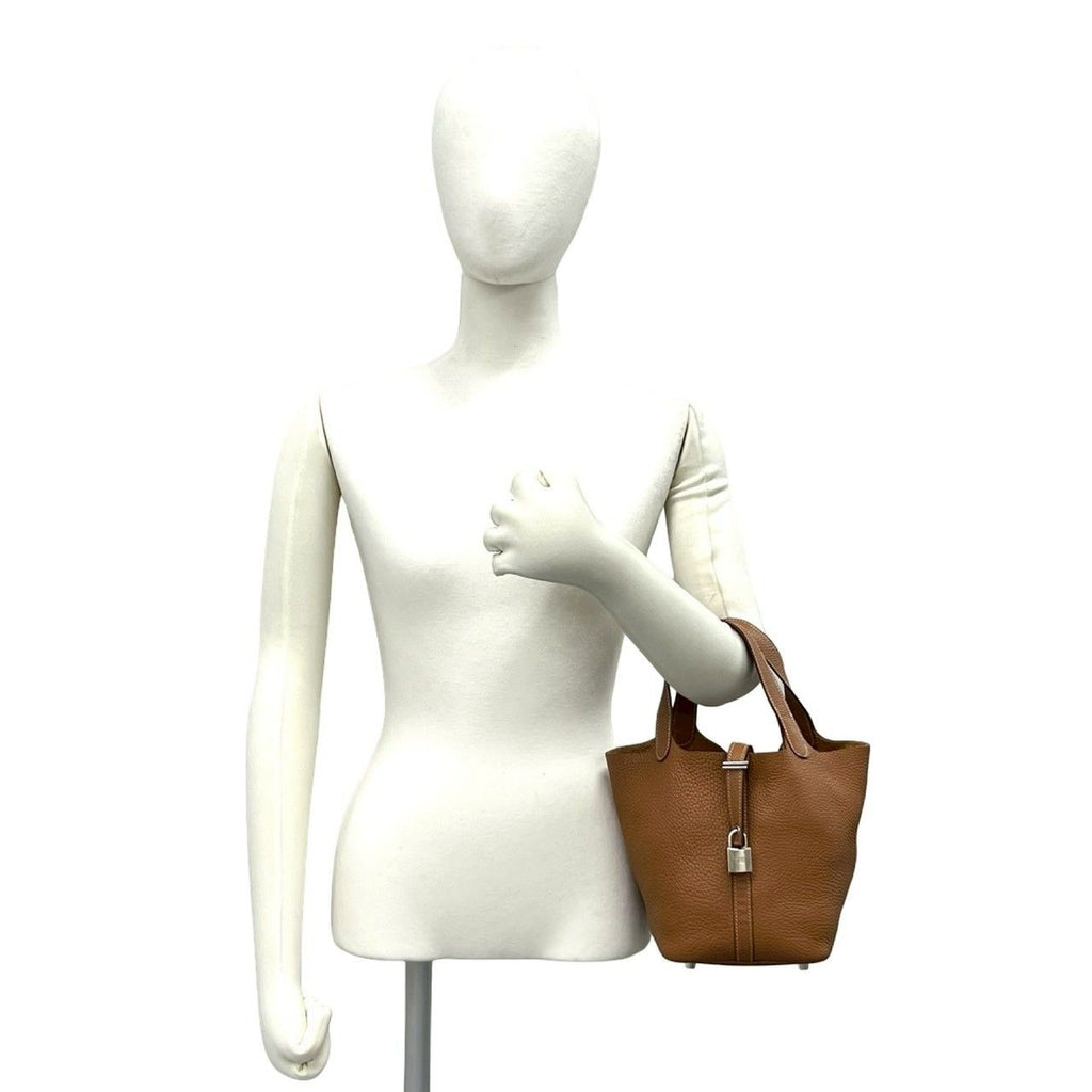 Hermes Picotin Lock PM Taurillon Clemence Leather Handbag Gold — view 2