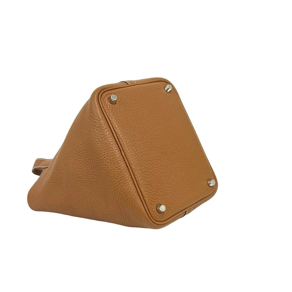 Hermes Picotin Lock PM Taurillon Clemence Leather Handbag Gold — view 7