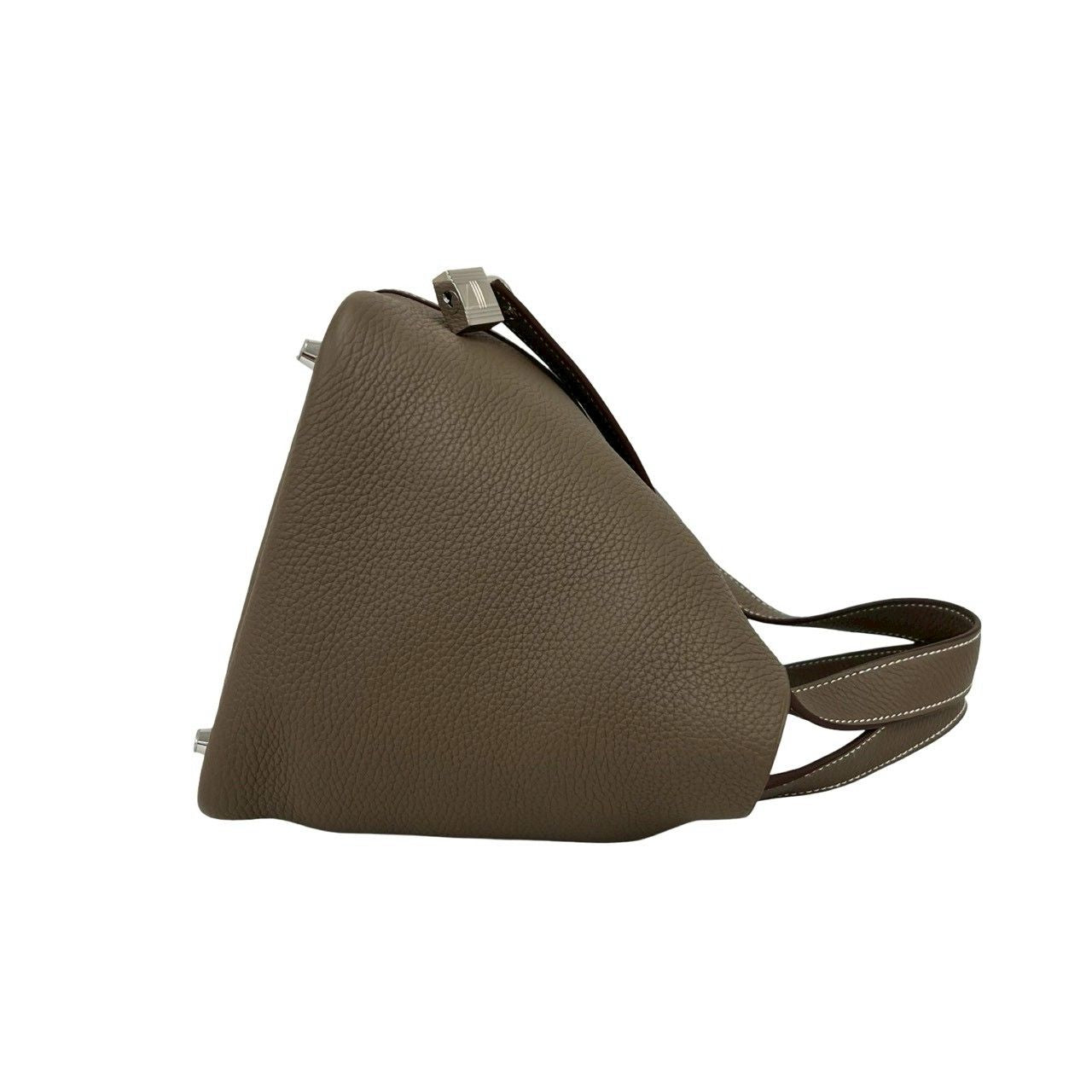 Hermes Box Picotin Lock PM Taurillon Clemence Leather Handbag Etoupe — view 6