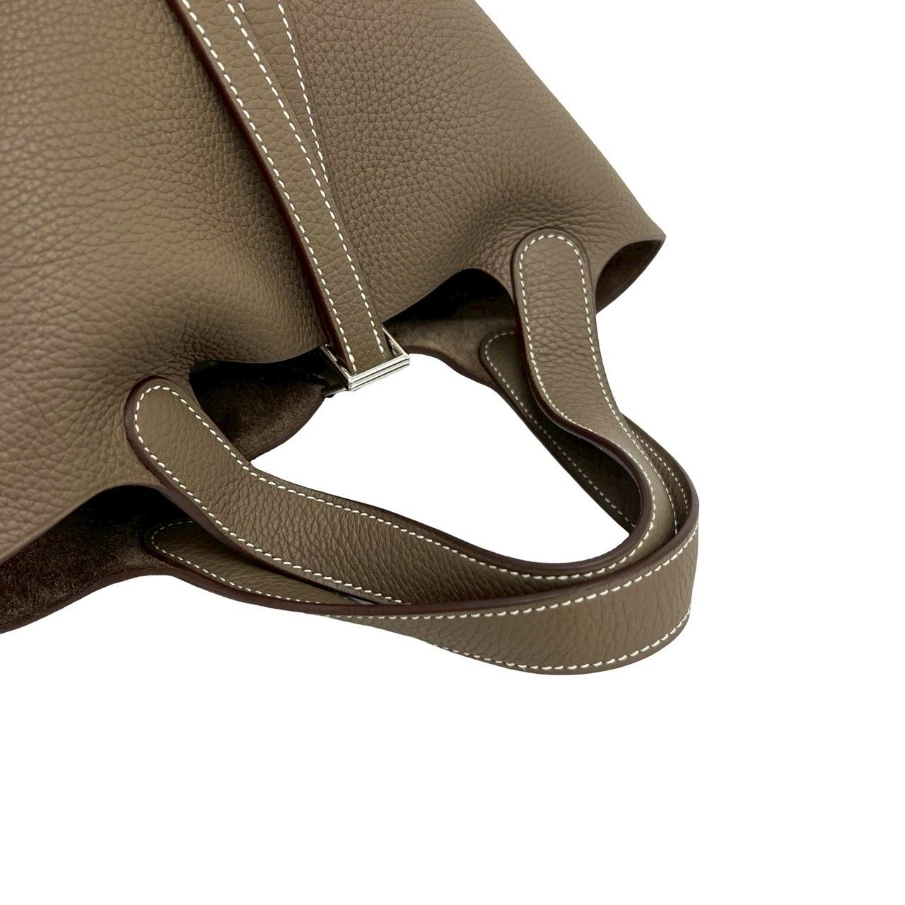 Hermes Box Picotin Lock PM Taurillon Clemence Leather Handbag Etoupe — view 4