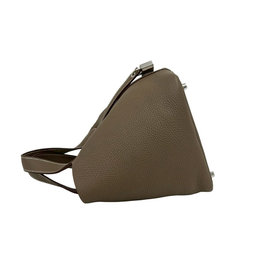 Hermes Box Picotin Lock PM Taurillon Clemence Leather Handbag Etoupe — view 5