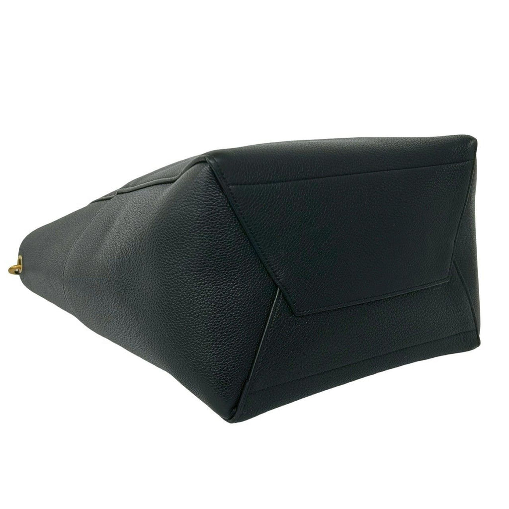 Celine Sangles Bucket Logo Leather Shoulder Bag Tote Black — view 7