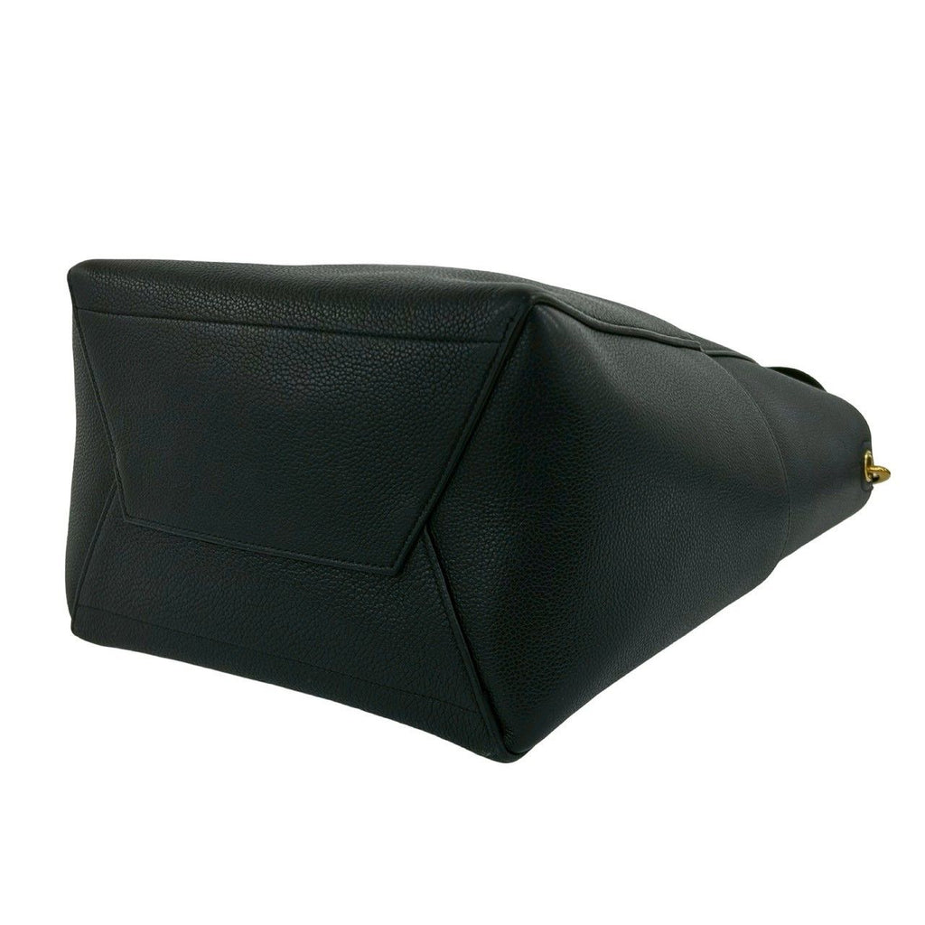 Celine Sangles Bucket Logo Leather Shoulder Bag Tote Black — view 8