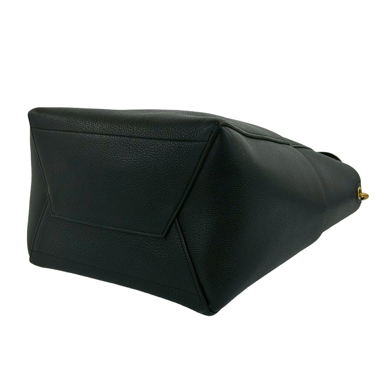 Celine Sangles Bucket Logo Leather Shoulder Bag Tote Black — view 8