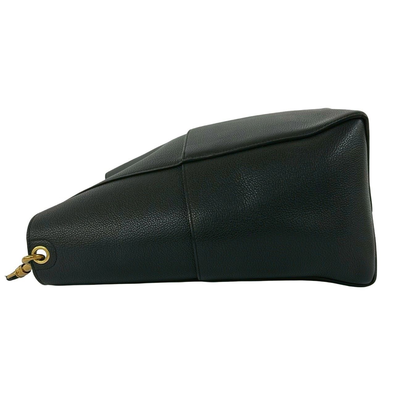 Celine Sangles Bucket Logo Leather Shoulder Bag Tote Black — view 5