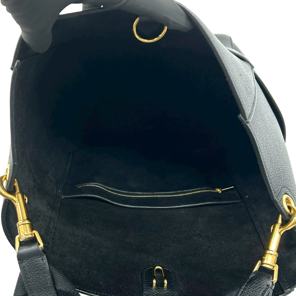 Celine Sangles Bucket Logo Leather Shoulder Bag Tote Black — view 9