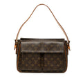 Louis Vuitton Monogram Viva Cite GM Shoulder Bag Brown Leather