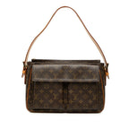 Louis Vuitton Monogram Viva Cite GM Shoulder Bag Brown Leather
