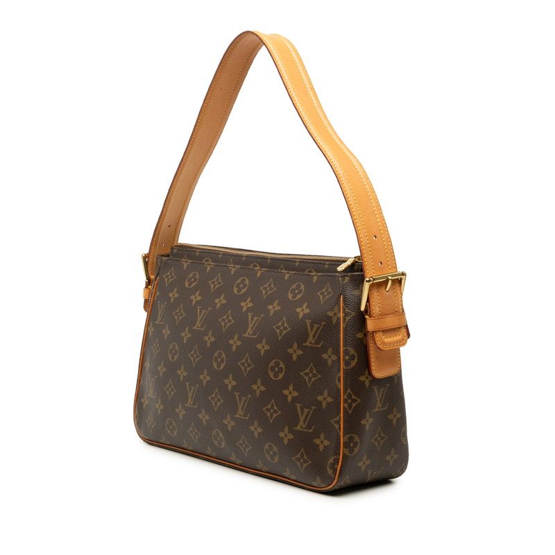 Louis Vuitton Monogram Viva Cite GM Shoulder Bag Brown Leather