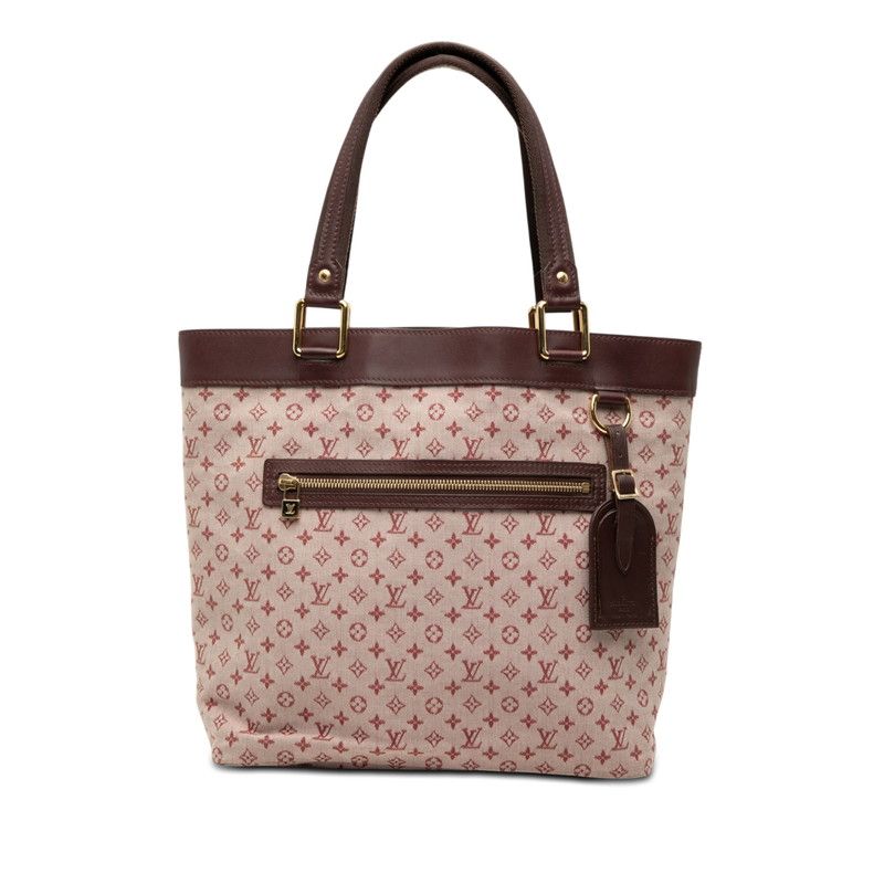 Louis Vuitton Monogram Mini Lucille GM Tote Bag Cerise Red Canvas Leather
