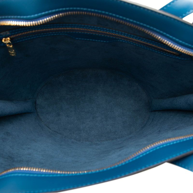 Louis Vuitton Epi Saint Jacques Shopping Tote Shoulder Bag Toledo Blue Leather