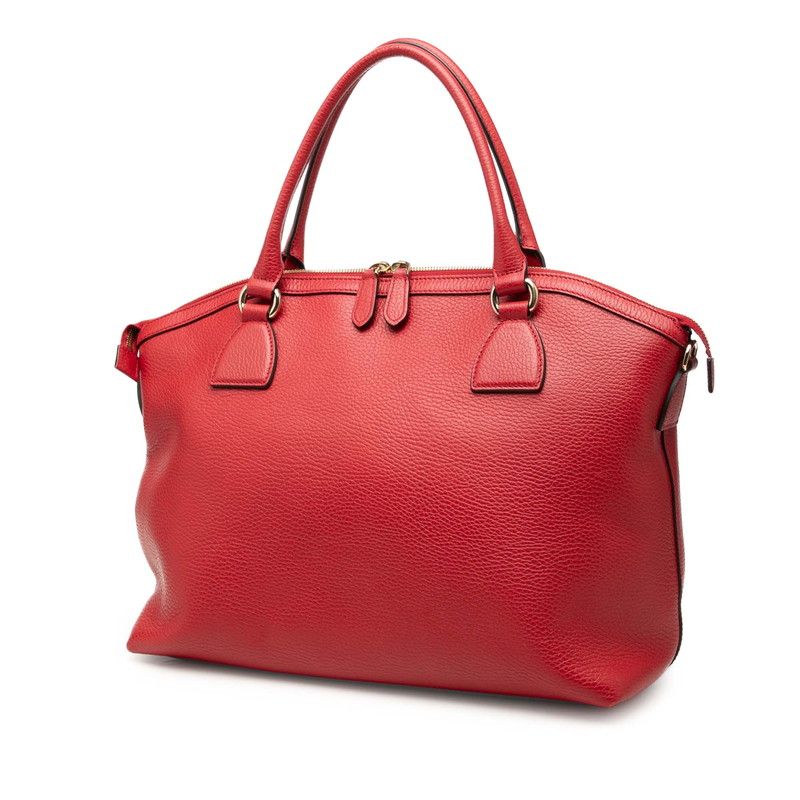 Gucci Interlocking Tote Shoulder Bag 2-Way Black Leather