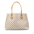 Louis Vuitton Damier Azur Calve Tote Shoulder Bag White Pink Leather