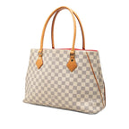 Louis Vuitton Damier Azur Calve Tote Shoulder Bag White Pink Leather
