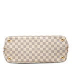 Louis Vuitton Damier Azur Calve Tote Shoulder Bag White Pink Leather