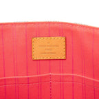 Louis Vuitton Damier Azur Calve Tote Shoulder Bag White Pink Leather