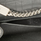 Saint Laurent YSL Logo Monogram Kate Croco Shoulder Bag