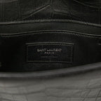 Saint Laurent YSL Logo Monogram Kate Croco Shoulder Bag