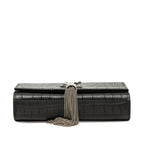 Saint Laurent YSL Logo Monogram Kate Croco Shoulder Bag