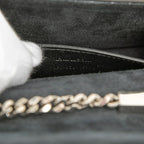 Saint Laurent YSL Logo Monogram Kate Croco Shoulder Bag