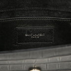 Saint Laurent YSL Logo Monogram Kate Croco Shoulder Bag