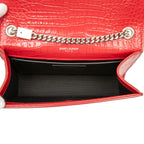 Saint Laurent YSL Logo Monogram Kate Tassel Croco Shoulder Bag