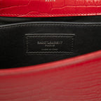 Saint Laurent YSL Logo Monogram Kate Tassel Croco Shoulder Bag