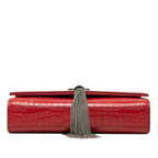 Saint Laurent YSL Logo Monogram Kate Tassel Croco Shoulder Bag