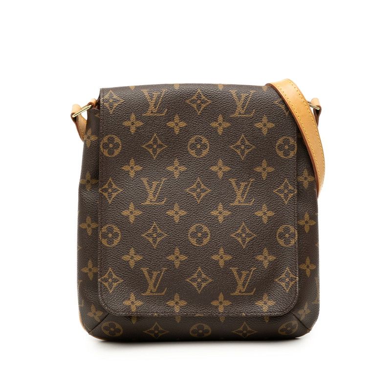 Louis Vuitton Monogram Musette Salsa Short Shoulder Bag Brown Leather