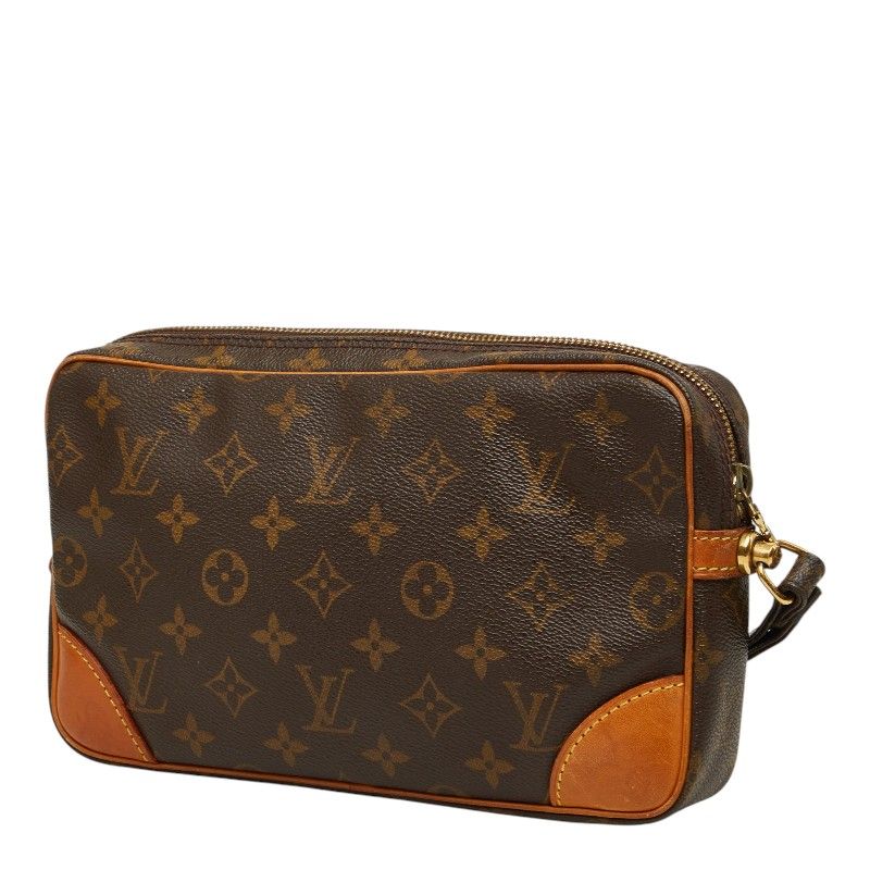 Louis Vuitton Monogram Marly Dragonne GM Clutch Brown Leather