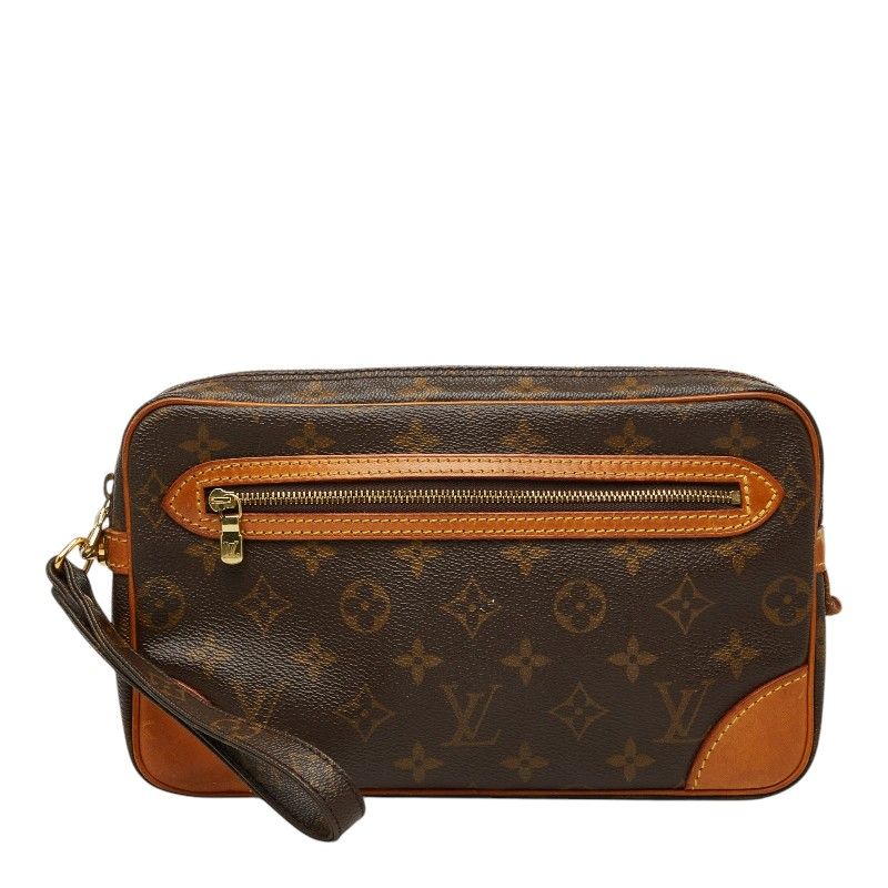 Louis Vuitton Monogram Marly Dragonne GM Clutch Brown Leather