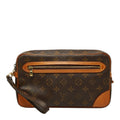 Louis Vuitton Monogram Marly Dragonne GM Clutch Brown Leather
