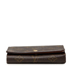 Louis Vuitton Monogram Porte-Monnaie Bifold Wallet Brown Leather