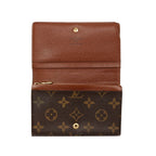 Louis Vuitton Monogram Porte-Monnaie Bifold Wallet Brown Leather
