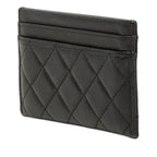 Chanel CC Logo Boy Card Case Black Lambskin