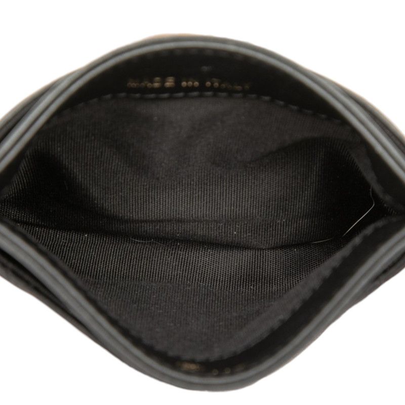 Chanel CC Logo Boy Card Case Black Lambskin