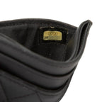 Chanel CC Logo Boy Card Case Black Lambskin