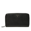 Prada Saffiano Travel Case Organizer Wallet Black Leather