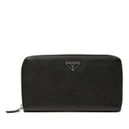 Prada Saffiano Travel Case Organizer Wallet Black Leather