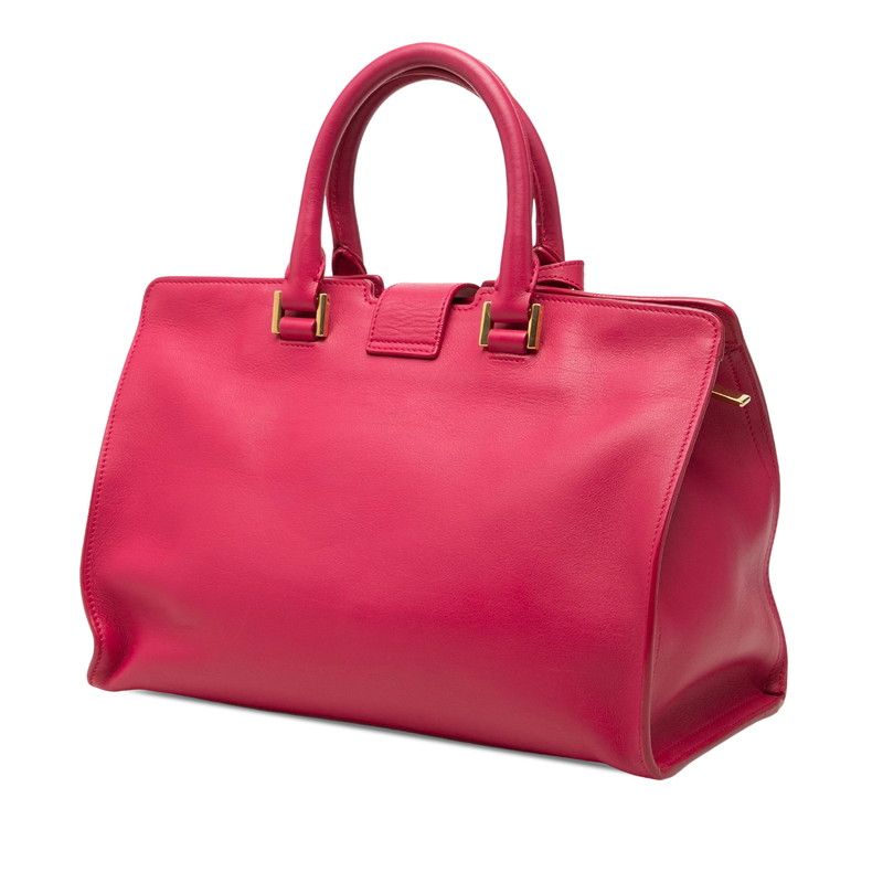 Saint Laurent Petit Cabas 2-Way Shoulder Bag Pink Leather
