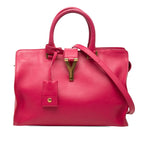 Saint Laurent Petit Cabas 2-Way Shoulder Bag Pink Leather