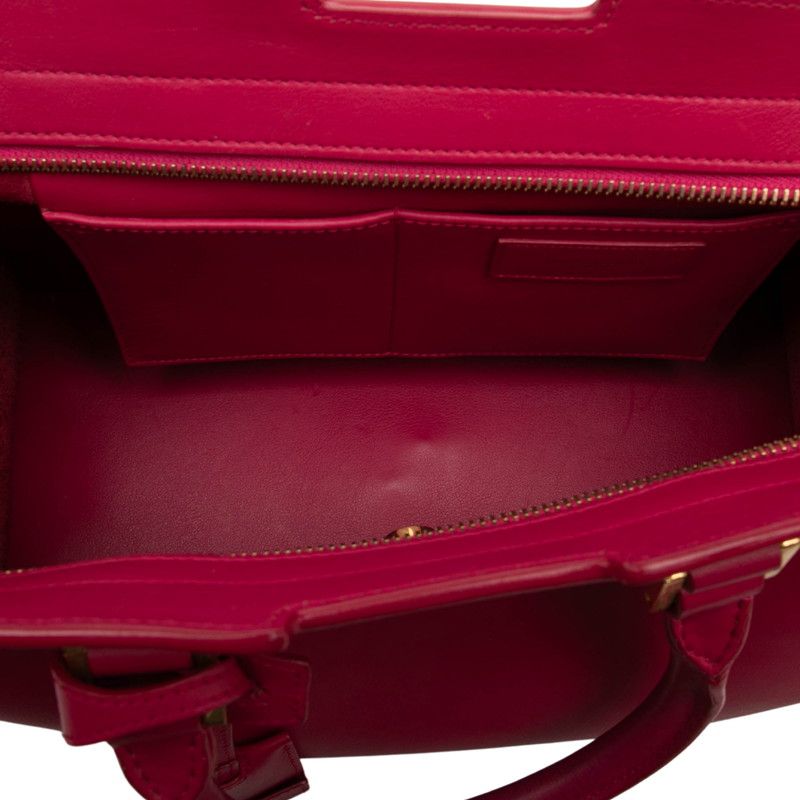 Saint Laurent Petit Cabas 2-Way Shoulder Bag Pink Leather