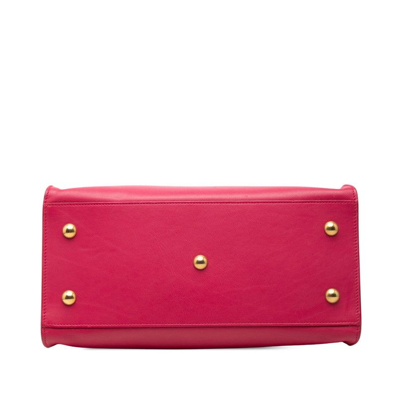 Saint Laurent Petit Cabas 2-Way Shoulder Bag Pink Leather