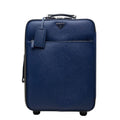 Prada Saffiano Travel Bag Suitcase Blue Leather