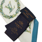 Louis Vuitton Bandeau BB Monogram Flower Twilly Scarf White Silk