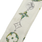 Louis Vuitton Bandeau BB Monogram Flower Twilly Scarf White Silk