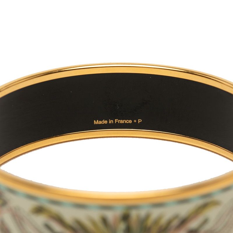 Hermes Enamel GM Cloisonne Bangle Gold Multicolor Plated Bracelet