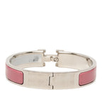 Hermes Clic PM Bracelet Silver Pink Metal Enamel