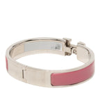 Hermes Clic PM Bracelet Silver Pink Metal Enamel